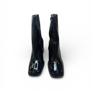 JONAK Black Patent Leather Women's Boots